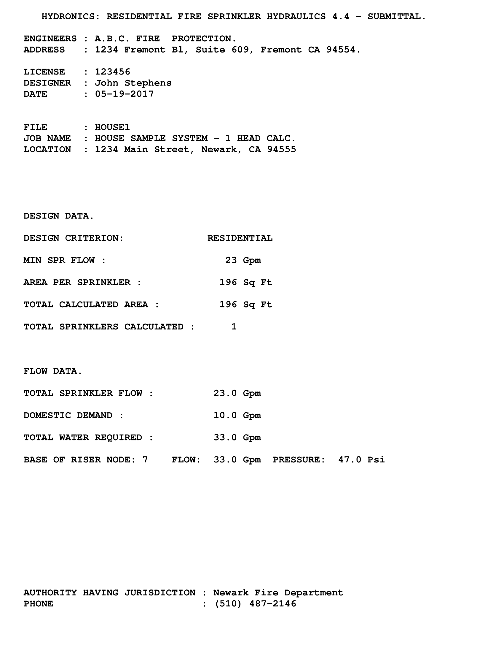 Submittal Cover Sheet